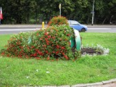 Przewrócony kwietnik przy ul. Zwycięstwa